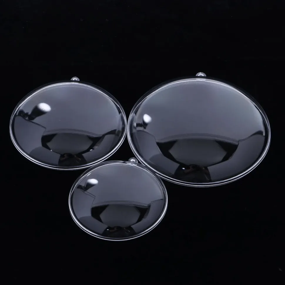 Rond Plat En Plastique Transparent En Deux Parties