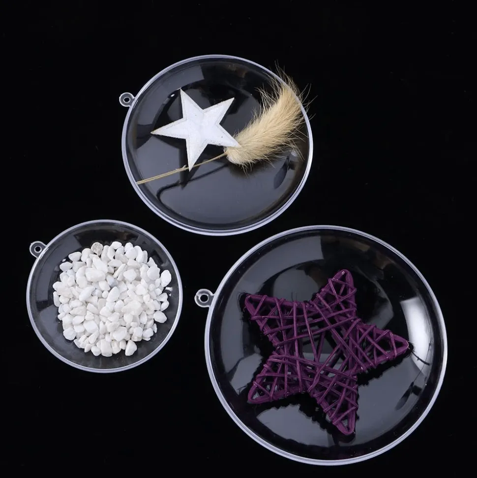 Rond Plat En Plastique Transparent En Deux Parties