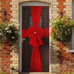 Ruban Rouge Porte Noël