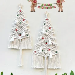 Sapin De Noël Mural En Macramé