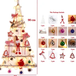 Sapin De Noël Mural Lumineux Rouge