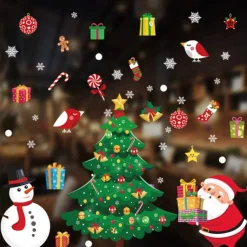 Stickers De Noël - Sapin Et Père Noël