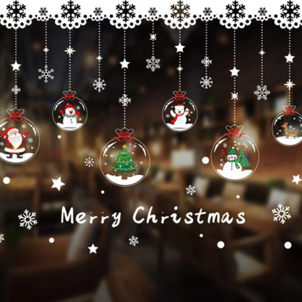 Stickers De Noël - Vitrine Enneigée