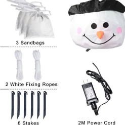 Structure De Noël Gonflable - Bonhomme De Neige Et Pingouins