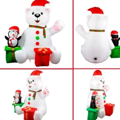 Structure De Noël Gonflable - Ours Polaire Et Pingouin