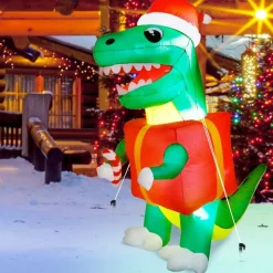 Structure De Noël Gonflable - Dinosaure De Noël