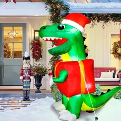 Structure De Noël Gonflable - Dinosaure De Noël
