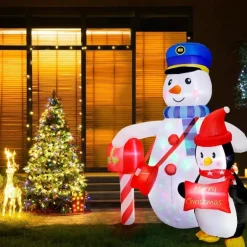 Structure De Noël Gonflable - Bonhomme De Neige Facteur