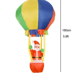 Structure De Noël Gonflable : Père Noël Dans La Montgolfière
