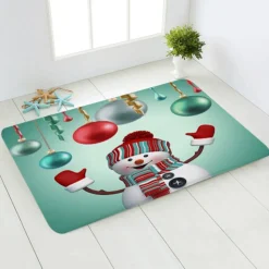 Tapis De Noël - Bonhomme De Neige Heureux