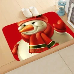 Tapis De Noël - Bonhomme De Neige Avec écharpe