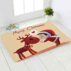 Tapis De Noël - Renne Et Enfant