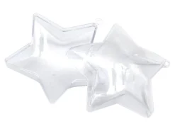 Étoile Plastique Transparent En Deux Parties - étoile à 5 Branches