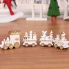 Train De Noël Blanc En Bois