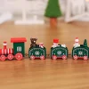 Train De Noël Vert En Bois